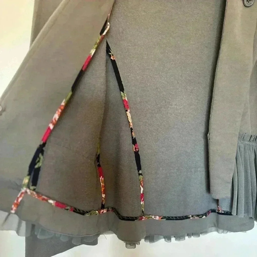 Vintage Free People Green Crop Fleece Blazer in Size 0 - Picture 3 of 7